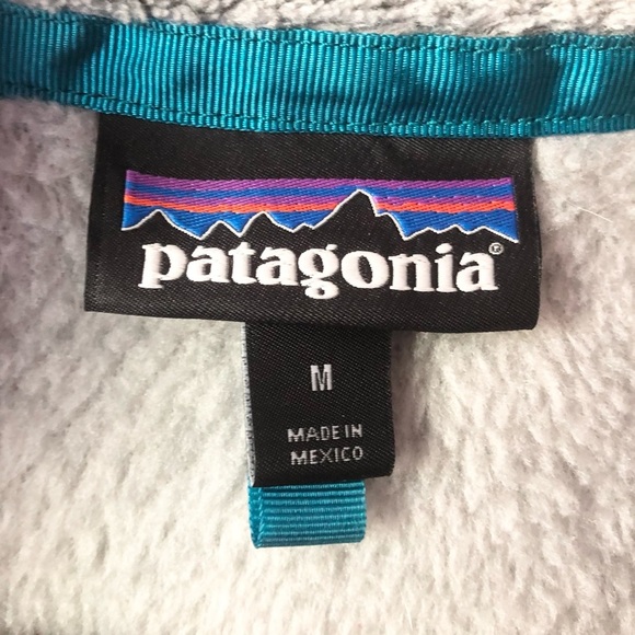 Patagonia Re-Tool Polartec Fleece Vest 25547 Grey Gray Teal Elwha Women’s Medium - Picture 6 of 14